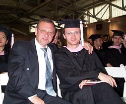 Henning and his dad at Graduation